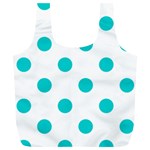 Polka Dots - Cyan on White Full Print Recycle Bag (XL)