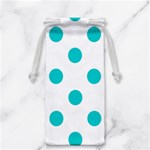 Polka Dots - Cyan on White Jewelry Bag