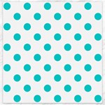 Polka Dots - Cyan on White Canvas 12  x 12 