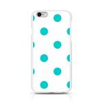 Polka Dots - Cyan on White Apple iPhone 6/6S Silicone Case (Transparent)