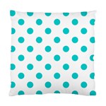 Polka Dots - Cyan on White Standard Cushion Case (Two Sides)