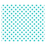 Polka Dots - Cyan on White Double Sided Flano Blanket (Small)