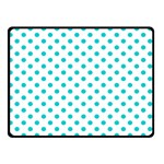 Polka Dots - Cyan on White Double Sided Fleece Blanket (Small) (Two Sides)