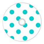 Polka Dots - Cyan on White CD Wall Clock