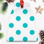 Polka Dots - Cyan on White Ornament (Bell)