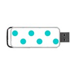 Polka Dots - Cyan on White Portable USB Flash (Two Sides)