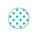Polka Dots - Cyan on White Hat Clip Ball Marker (4 pack)