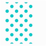 Polka Dots - Cyan on White Large Garden Flag (Two Sides)
