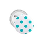 Polka Dots - Cyan on White 1.75  Button