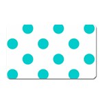 Polka Dots - Cyan on White Magnet (Rectangular)