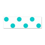 Polka Dots - Cyan on White Sticker Bumper (100 pack)