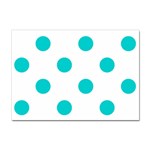 Polka Dots - Cyan on White Sticker A4 (10 pack)