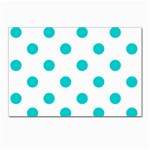 Polka Dots - Cyan on White Postcard 5  x 7 