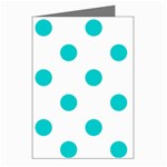 Polka Dots - Cyan on White Greeting Cards (Pkg of 8)