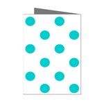 Polka Dots - Cyan on White Mini Greeting Cards (Pkg of 8)