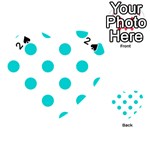 Polka Dots - Cyan on White Playing Cards 54 (Heart)