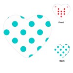 Polka Dots - Cyan on White Playing Cards (Heart)