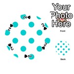 Polka Dots - Cyan on White Playing Cards 54 (Round)