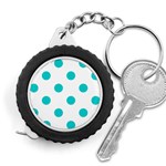 Polka Dots - Cyan on White Measuring Tape