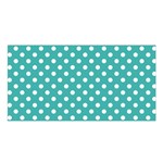 Polka Dots - White on Verdigris Satin Shawl