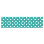 Polka Dots - White on Verdigris Satin Scarf (Oblong)