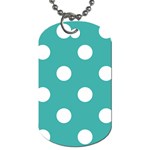Polka Dots - White on Verdigris Dog Tag (Two Sides)