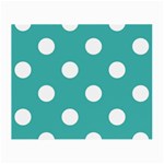 Polka Dots - White on Verdigris Small Glasses Cloth