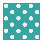 Polka Dots - White on Verdigris Medium Glasses Cloth (2 Sides)