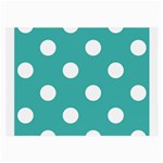 Polka Dots - White on Verdigris Large Glasses Cloth (2 Sides)
