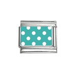Polka Dots - White on Verdigris Italian Charm (9mm)