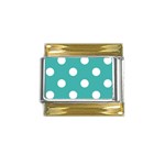 Polka Dots - White on Verdigris Gold Trim Italian Charm (9mm)