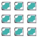 Polka Dots - White on Verdigris Mega Link Italian Charm (9 pack)
