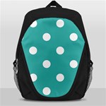 Polka Dots - White on Verdigris Backpack Bag
