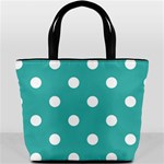 Polka Dots - White on Verdigris Bucket Bag
