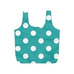 Polka Dots - White on Verdigris Full Print Recycle Bag (S)