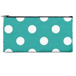 Polka Dots - White on Verdigris Pencil Case