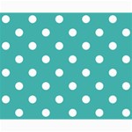 Polka Dots - White on Verdigris Collage 8  x 10 