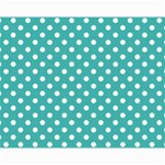 Polka Dots - White on Verdigris Collage 11  x 14 