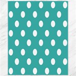 Polka Dots - White on Verdigris Canvas 11  x 14 