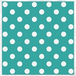 Polka Dots - White on Verdigris Canvas 16  x 16 