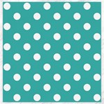 Polka Dots - White on Verdigris Canvas 20  x 20 