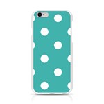 Polka Dots - White on Verdigris Apple iPhone 6/6S Silicone Case (Transparent)