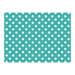 Polka Dots - White on Verdigris Double Sided Flano Blanket (Mini)