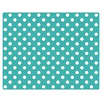 Polka Dots - White on Verdigris Double Sided Flano Blanket (Medium)