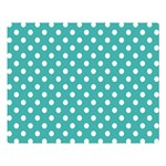 Polka Dots - White on Verdigris Double Sided Flano Blanket (Large)