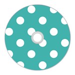 Polka Dots - White on Verdigris CD Wall Clock