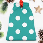 Polka Dots - White on Verdigris Ornament (Bell)