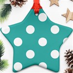 Polka Dots - White on Verdigris Ornament (Star)