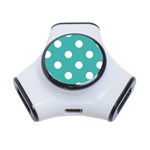 Polka Dots - White on Verdigris Portable USB Hub (One Side)