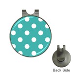 Polka Dots - White on Verdigris Golf Ball Marker Hat Clip